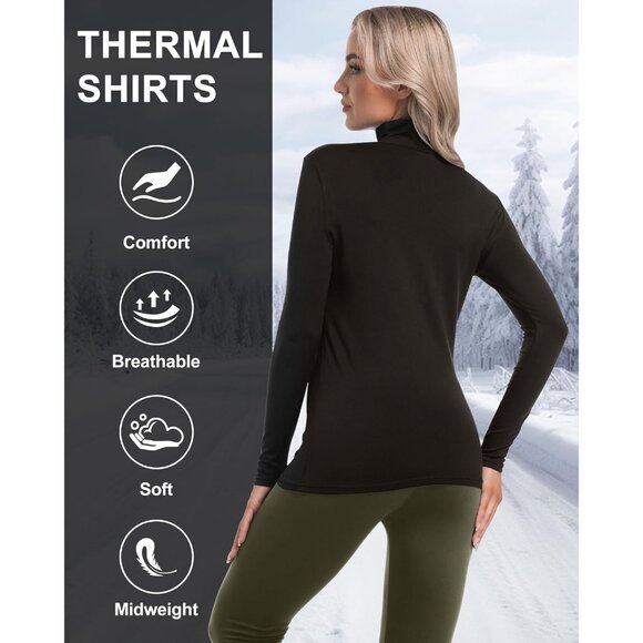 Women's Thermal Underwear Set Fleece Lined Base Layer Long Sleeve 2-4 Pack - Picture 2 of 6